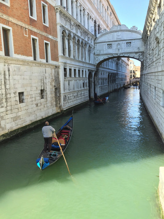 Venice Italy Gondola Wall Art – Glossy Metal Photo Print | Bridge of Sighs Décor