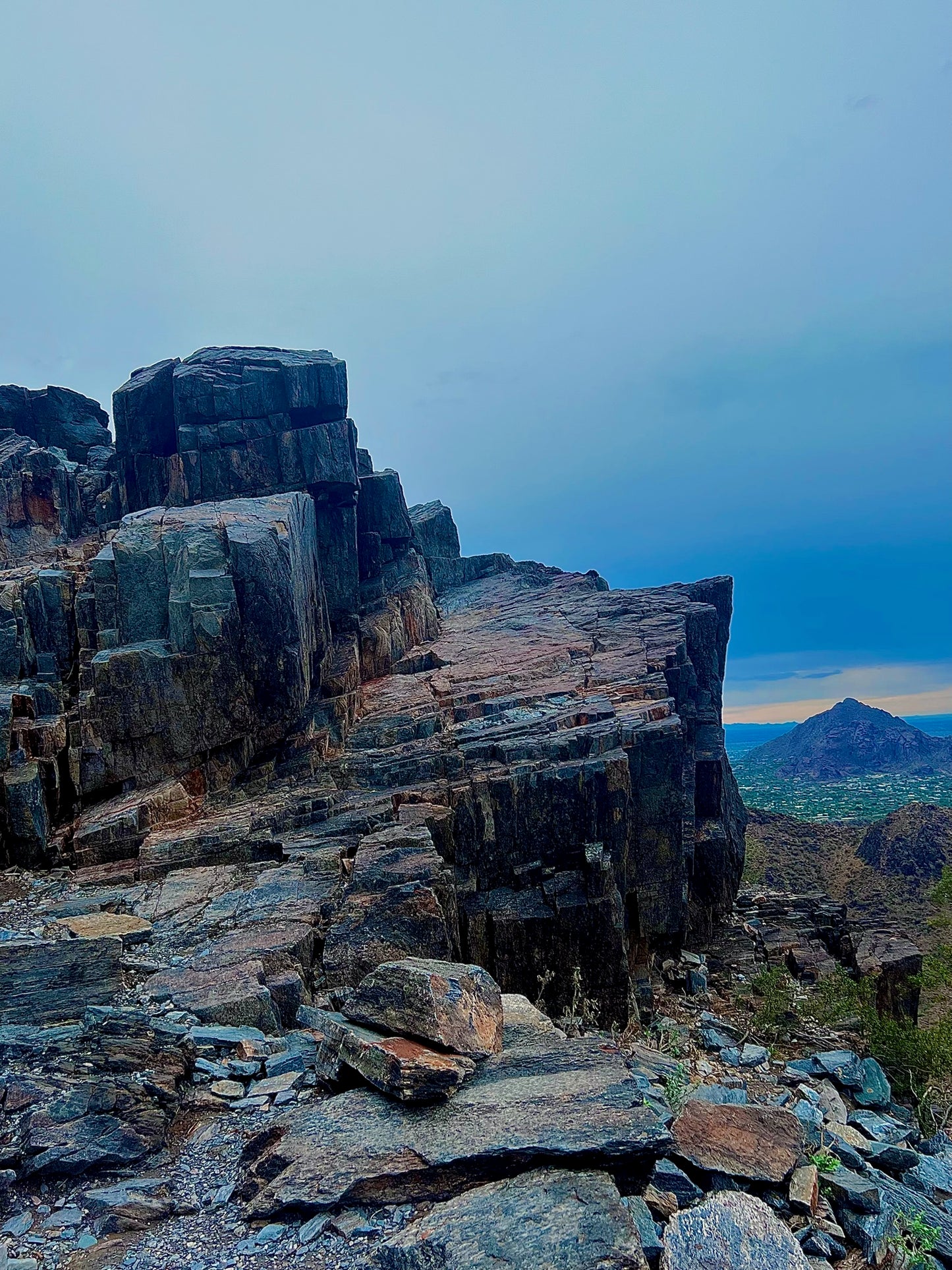 Camelback Mountain Summit Wall Art – Glossy Metal Photo Print | Phoenix Arizona Desert Rock Hike Décor