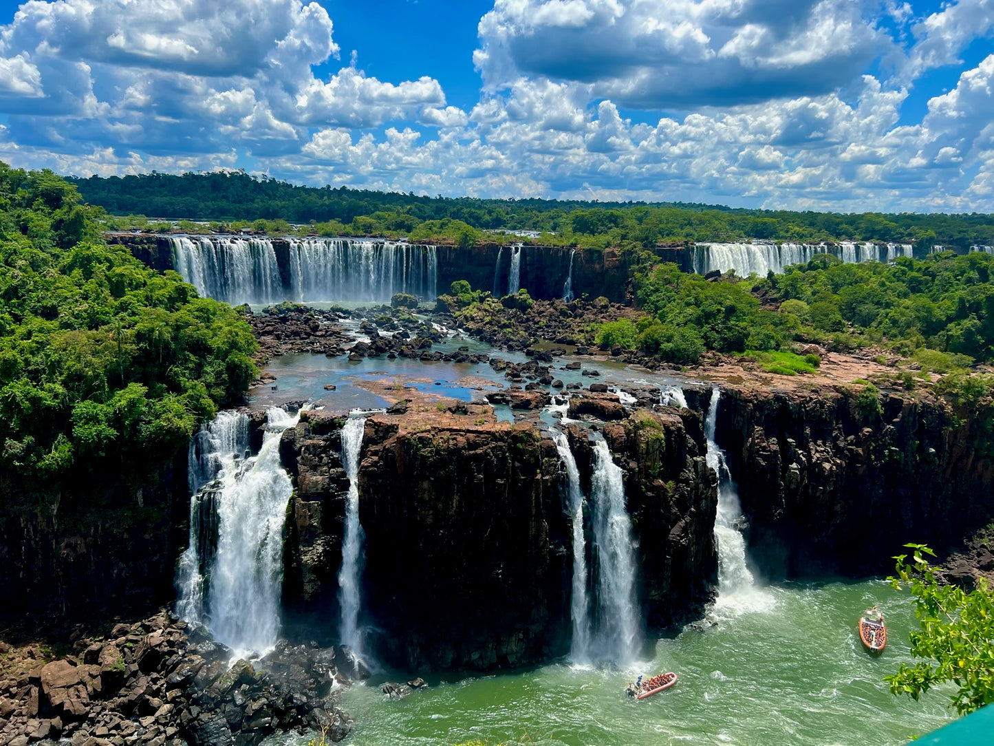 Iguazu Falls Panorama Wall Art – Glossy Metal Photo Print | Argentina Brazil Rainforest Waterfall Aerial View Décor