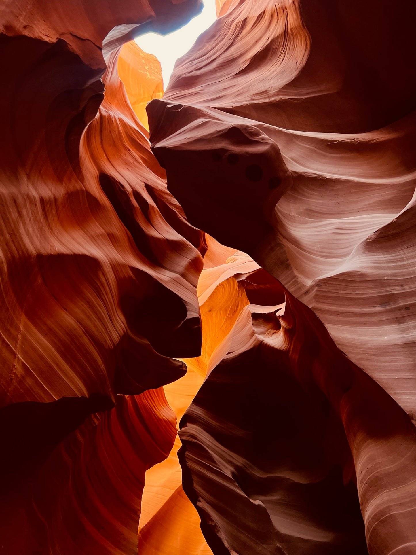 Antelope Canyon Light Glow Wall Art – Glossy Metal Photo Print | Arizona Slot Canyon Vertical Décor