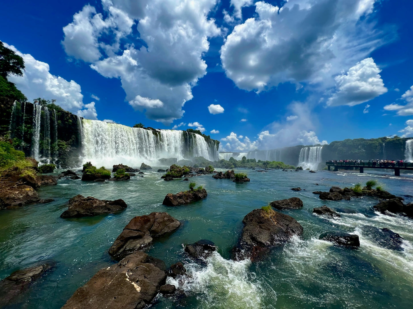 Iguazu Falls Wall Art – Glossy Metal Photo Print | Brazil Argentina Seven Natural Wonders Waterfall Décor
