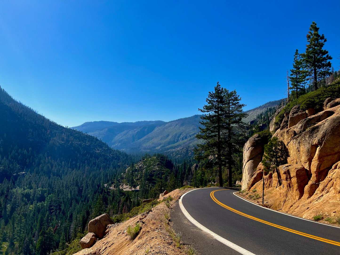 Sierra Nevada Mountain Road Wall Art – Glossy Metal Photo Print | Kings Canyon California Drive Décor