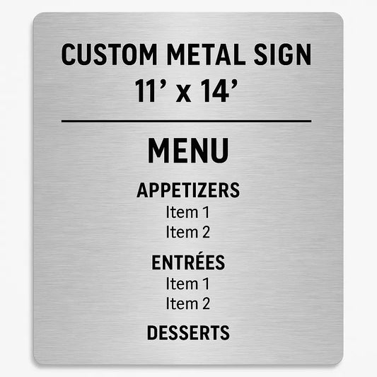 Custom Business Sign – 14x11 Glossy Metal Wall Print