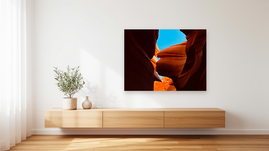 Antelope Canyon Wall Art – Glossy Metal Photo Print | Arizona Slot Canyon Navajo Sandstone Décor