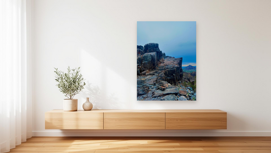 Camelback Mountain Summit Wall Art – Glossy Metal Photo Print | Phoenix Arizona Desert Rock Hike Décor