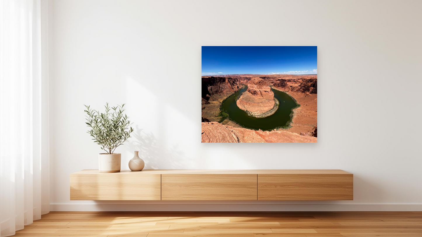 Horseshoe Bend Wall Art – Glossy Metal Photo Print | Colorado River Arizona Canyon Décor