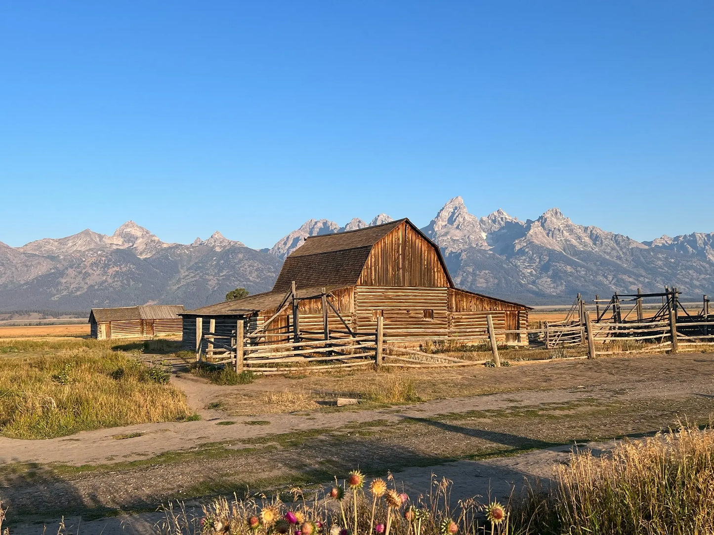 Grand Teton Barn Wall Art – Glossy Metal Photo Print | Mormon Row Wyoming Rustic Décor