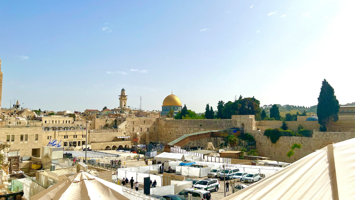 Jerusalem Western Wall & Dome of the Rock Wall Art – Glossy Metal Photo Print | Israel Holy City Décor