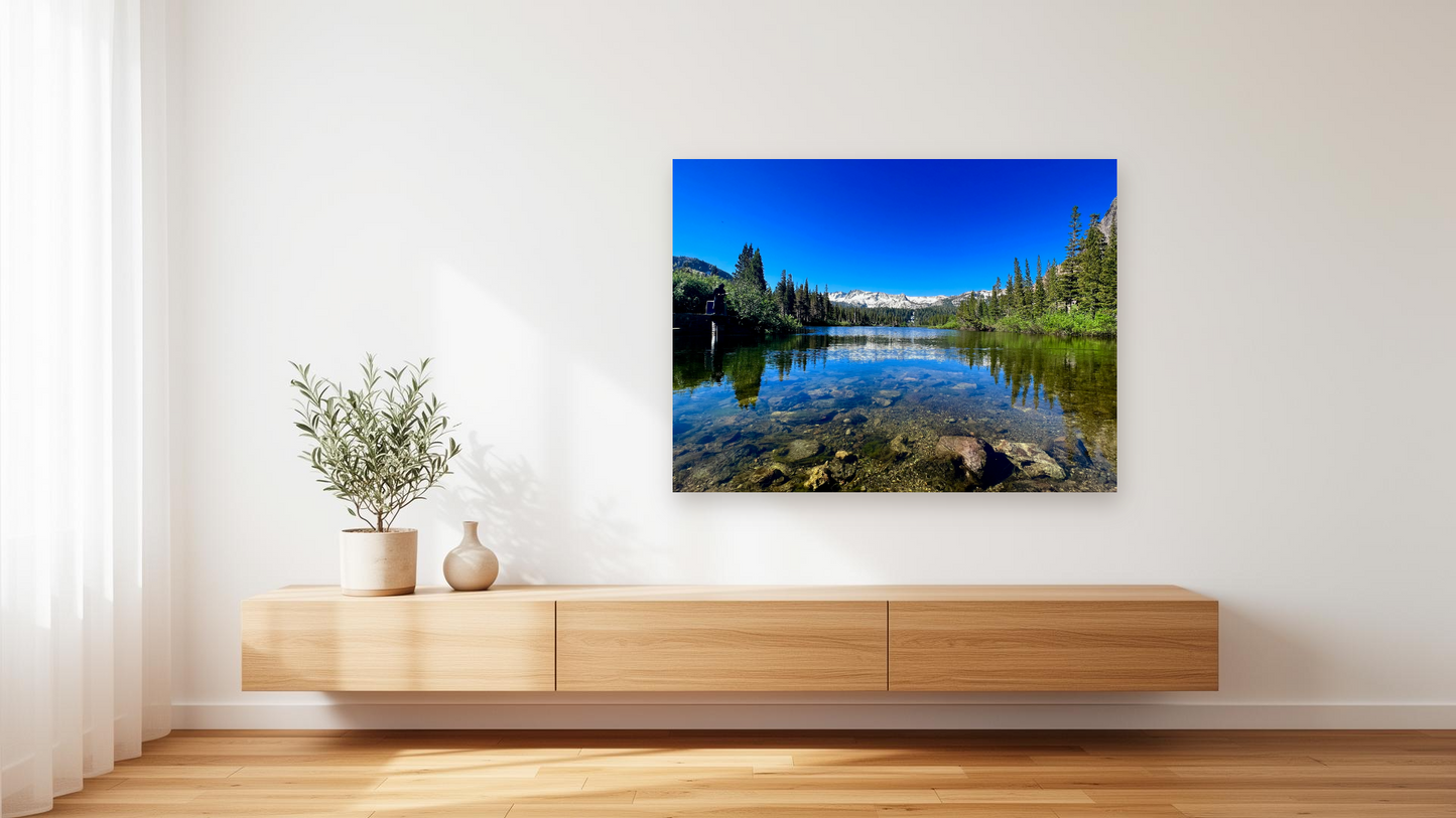 Mammoth Lakes Alpine Lake Wall Art – Glossy Metal Photo Print | Sierra Nevada California Reflection Décor