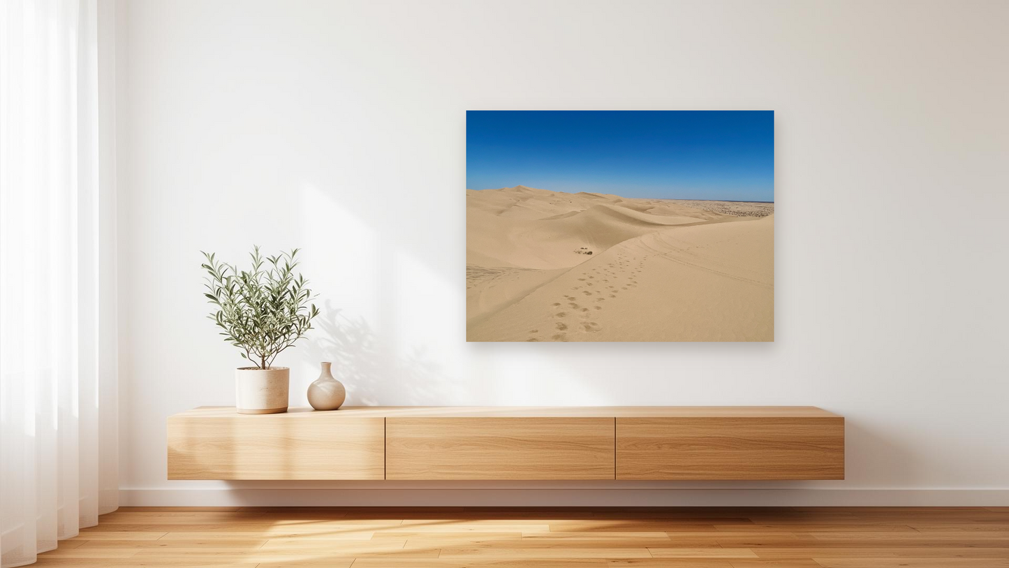Sand Dunes Desert Wall Art – Glossy Metal Photo Print | Imperial Dunes California Southwest Landscape Décor