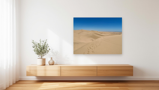 Sand Dunes Desert Wall Art – Glossy Metal Photo Print | Imperial Dunes California Southwest Landscape Décor