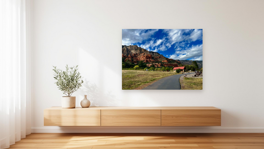 Sedona Red Rocks Wall Art –  Glossy Metal Photo Print | Arizona Canyon Landscape Décor